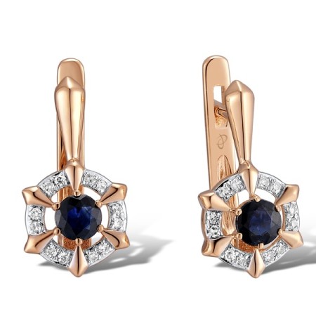 14KRW Earrings Blue Sapphire,Diamond (E312678SAP14KRW)