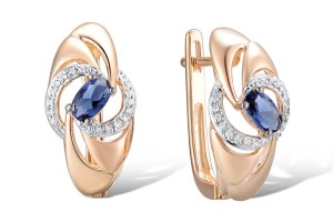 14KRWB Earrings Blue Sapphire,Diamond (E312713SAP14KRWB)