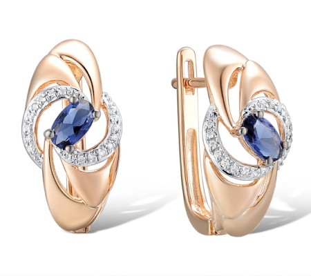 14KRWB Earrings Blue Sapphire,Diamond (E312713SAP14KRWB)