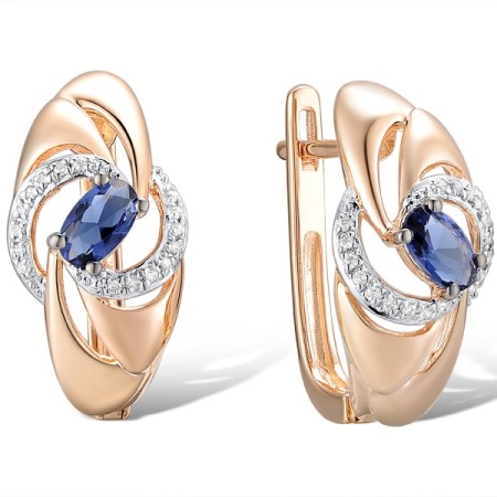 14KRWB Earrings Blue Sapphire,Diamond (E312713SAP14KRWB)