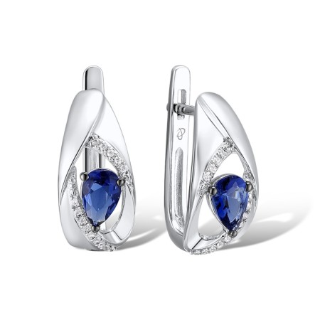 14KWB Earrings Blue Sapphire,Diamond (E312721SAP14KWB)