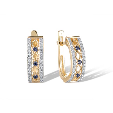 14KYW Earrings Blue Sapphire,Diamond (E312794SAP14KYW)