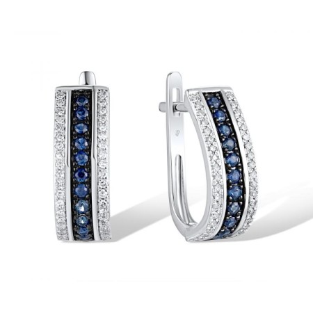 14KWB Earrings Diamond,Blue Sapphire (E312809SAP14KWB)