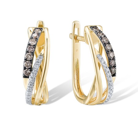 14KYWB Earrings Brown Diamond,Diamond (E312812BRW14KYWB)
