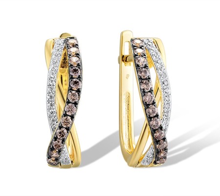 14KYWB Earrings Brown Diamond,Diamond (E312813BRW14KYWB)