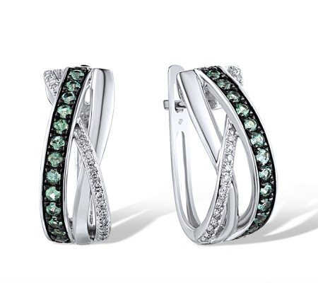 14KWB Earrings Diamond,Emerald (E312816EMR14KWB)
