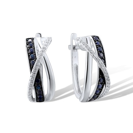 14KWB Earrings Blue Sapphire,Diamond (E312817SAP14KWB)