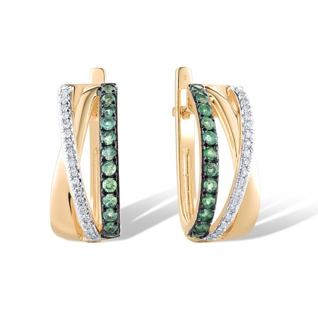 14KYWB Earrings Diamond,Emerald (E312818EMR14KYWB)