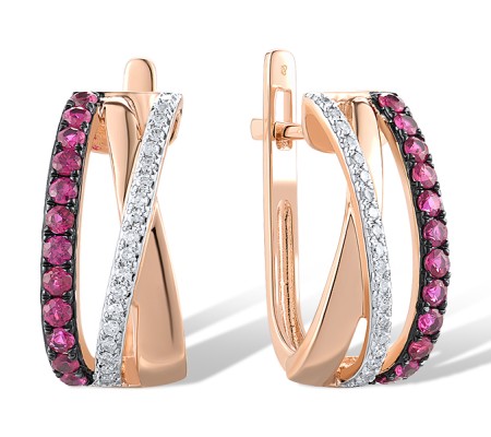 14KRWB Earrings Diamond,Ruby (E312818RUY14KRWB)