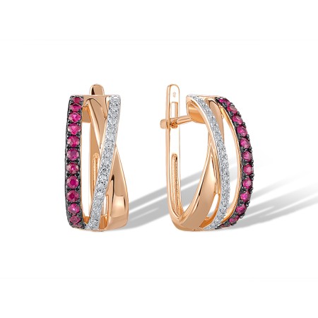 14KYWB Earrings Diamond,Ruby (E312818RUY14KYWB)