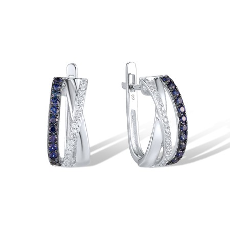14KWB Earrings Blue Sapphire,Diamond (E312818SAP14KWB)