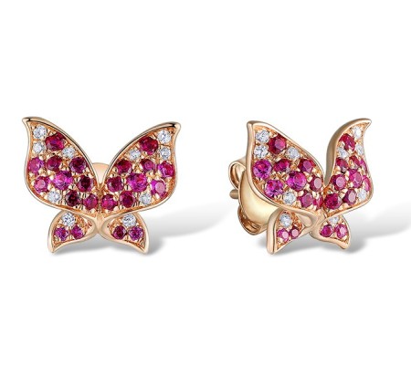 14KR Earrings Ruby,Diamond (E312889RUY14KR)