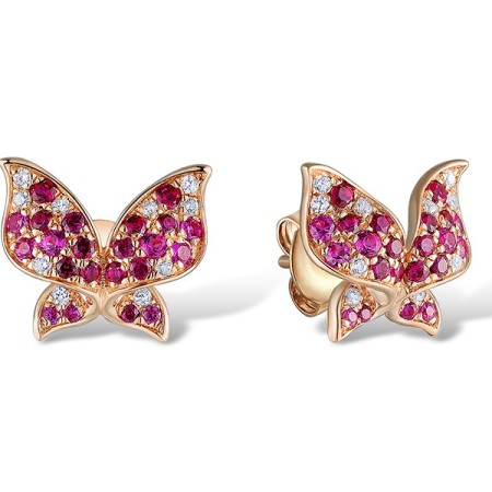 14KR Earrings Ruby,Diamond (E312889RUY14KR)