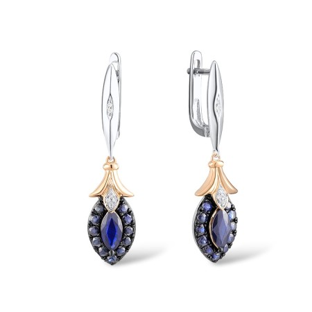 14RTB Earrings Diamond,Blue Sapphire (E312907SAP14RTB)