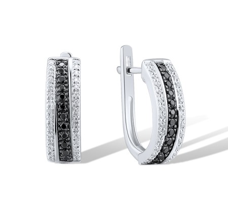14KWB Earrings Black Diamond,Diamond (E313014WBD14KWB)