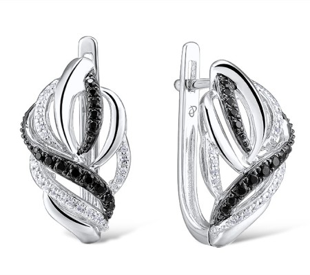 14KWB Earrings Black Diamond,Diamond (E313016WBD14KWB)