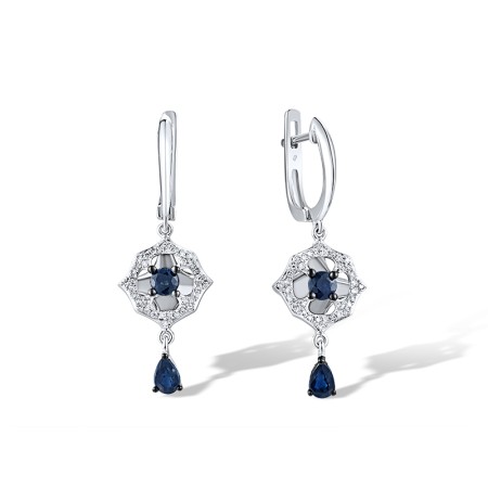 14KWB Earrings Blue Sapphire,Diamond (E313218SAP14KWB)