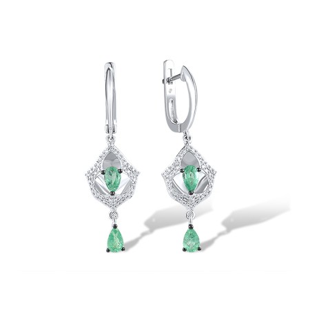 14KWB Earrings Diamond,Emerald (E313220EMR14KWB)