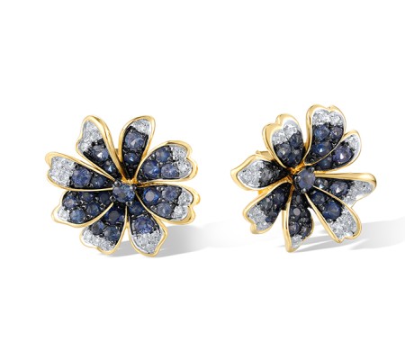 14KYWB Earrings Blue Sapphire,Diamond (E313314SAP14KYWB)