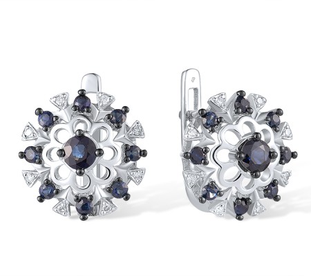 14KWB Earrings Blue Sapphire,Diamond (E313361SAP14KWB)