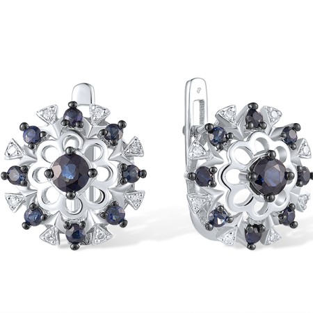 14KWB Earrings Blue Sapphire,Diamond (E313361SAP14KWB)