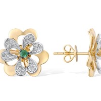 14KYWB Earrings Diamond,Emerald (E313375EMR14KYWB)