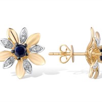 14KYWB Earrings Blue Sapphire,Diamond (E313376SAP14KYWB)