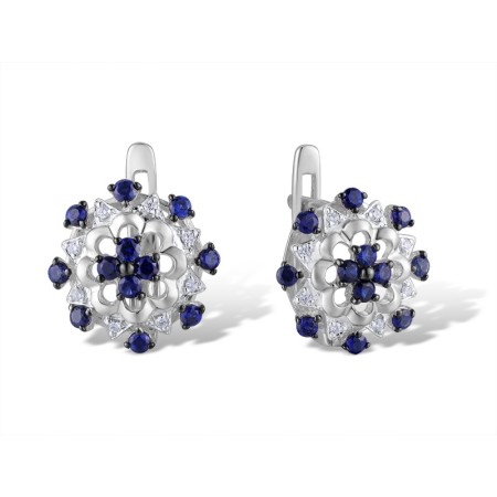 14KWB Earrings Blue Sapphire,Diamond (E313395SAP14KWB)