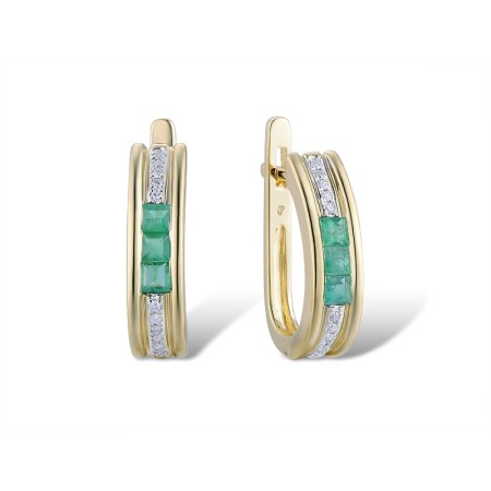 14KYW Earrings Diamond,Emerald (E313447EMR14KYW)