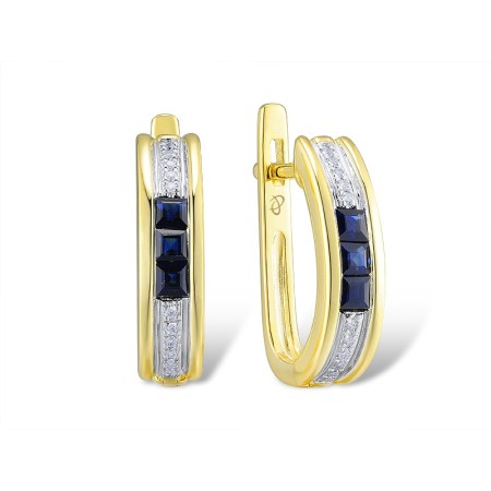 14KYW Earrings Blue Sapphire,Diamond (E313447SAP14KYW)