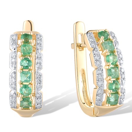 14KYW Earrings Diamond,Emerald (E313483EMR14KYW)