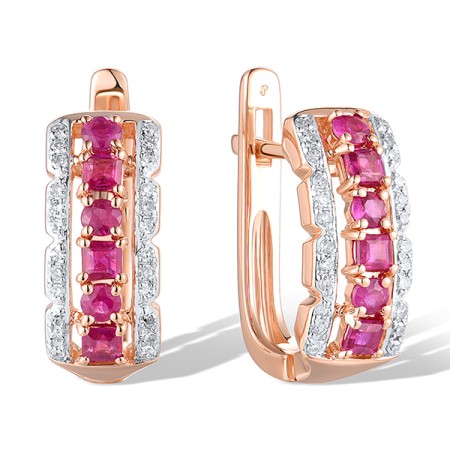 14KRW Earrings Diamond,Ruby (E313483RUY14KRW)