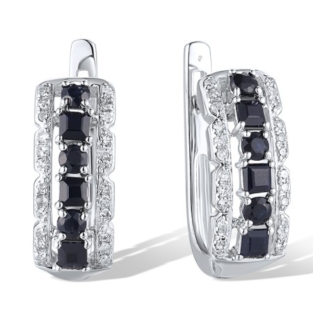14KW Earrings Blue Sapphire,Diamond (E313483SAP14KW)