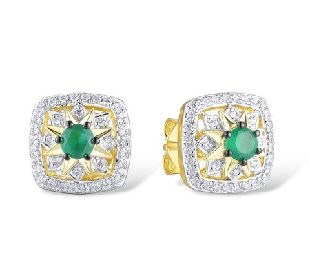 14KYWB Earrings Diamond,Emerald (E313563EMR14KYWB)