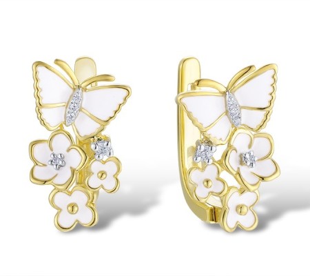 14KYW Earrings Diamond,Enamel (E313579ENA14KYW)