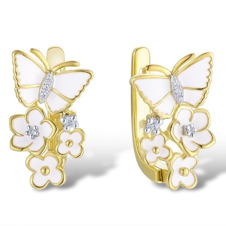14KYW Earrings Diamond,Enamel (E313579ENA14KYW)