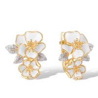 14KYW Earrings Diamond,Enamel (E313583ENA14KYW)