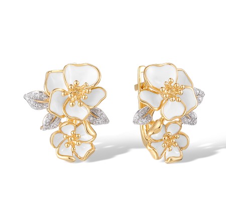 14KYW Earrings Diamond,Enamel (E313583ENA14KYW)