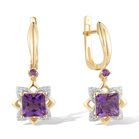 14KYW Earrings Amethyst,Diamond (E313648AME14KYW)