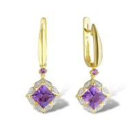14KYW Earrings Amethyst,Diamond (E313649AME14KYW)