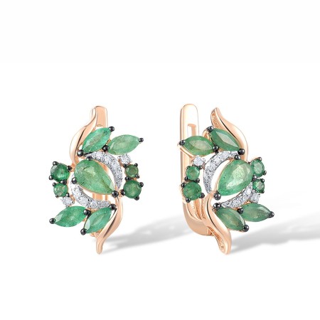 14KRWB Earrings Diamond,Emerald (E313839EMR14KRWB)