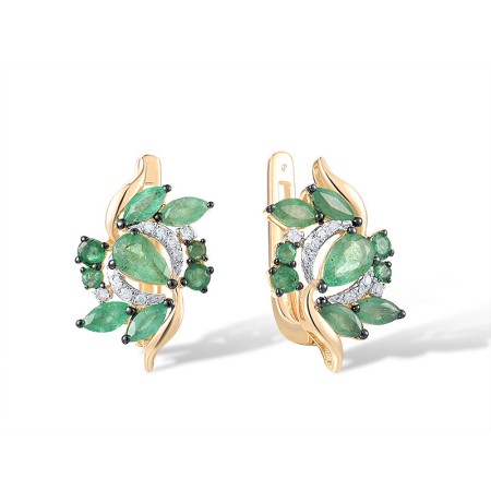 14KYWB Earrings Diamond,Emerald (E313839EMR14KYWB)