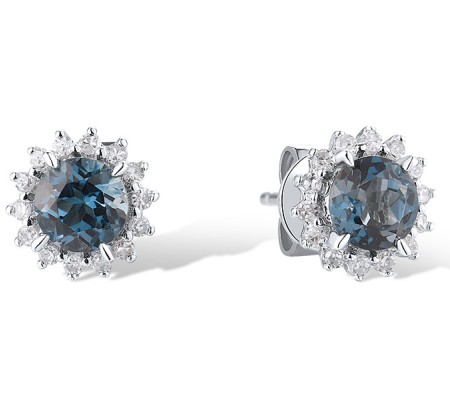 14KW Earrings Diamond,London Blue Topaz (E313866ALDB14KW)