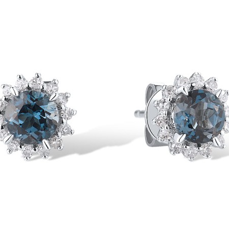 14KW Earrings Diamond,London Blue Topaz (E313866ALDB14KW)