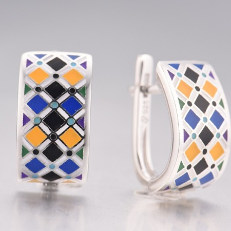 Sterling Silver Earrings Enamel (E313927ENASL925)