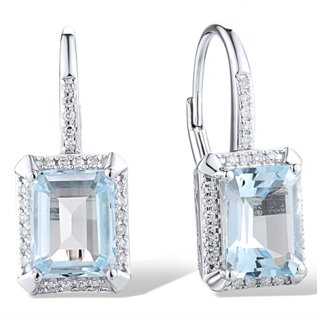 14KW Earrings Blue Topaz (Sky Blue),Diamond (E313973ABKT14KW)