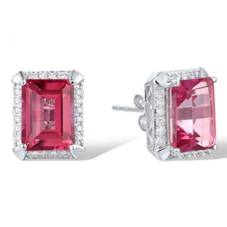 10KW Earrings Diamond,Pink Topaz (E313973PNT10KW)