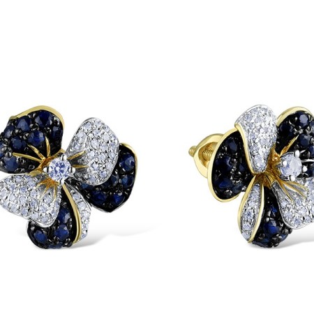 14KYWB Earrings Blue Sapphire,Diamond,White Sapphire (E314004SWS14KYWB)