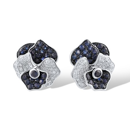 14KWB Earrings Diamond,Blue Sapphire (E314007SAP114KWB)