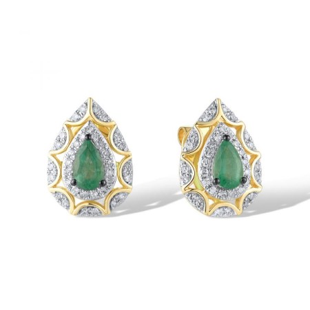 14KYWB Earrings Diamond,Emerald (E314017EMR14KYWB)